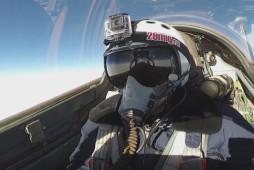 Ride fighter jet high in the sky