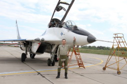 Jet fighter ride high in the sky