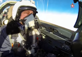 Take a ride in a fighter jet high in the sky